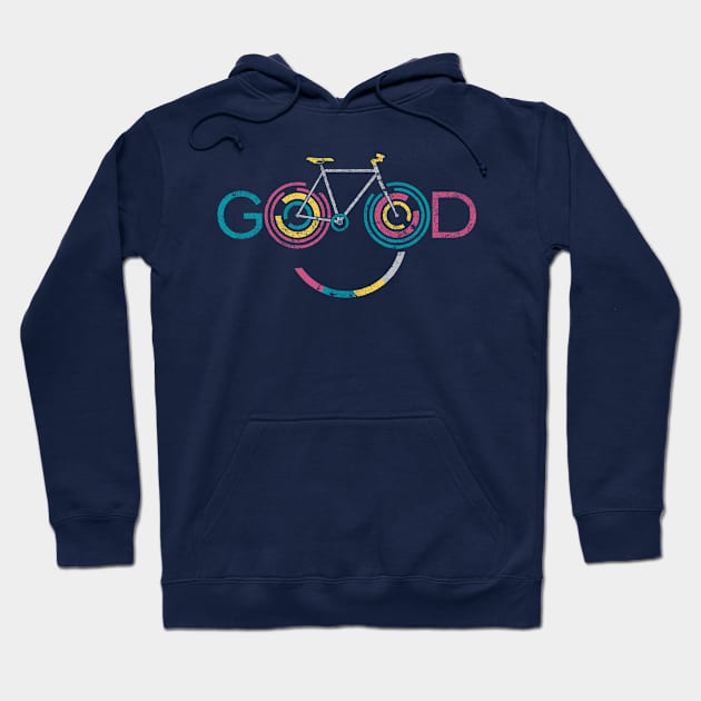 Cool Tees Good Smile Bike Cyclist Hoodie by COOLTEESCLUB